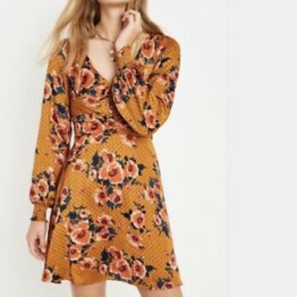 FREE PEOPLE Morning Light In Yellow Mini Dress - Picture 2 of 4